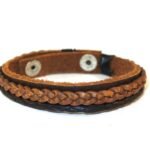 Unisex Leather Band with adjustable Snap Button 21cm