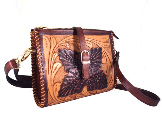 Handmade Leather Sling Bag - Mustard