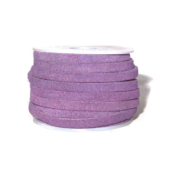 4mm Suede Flat Leather Cord, Violet