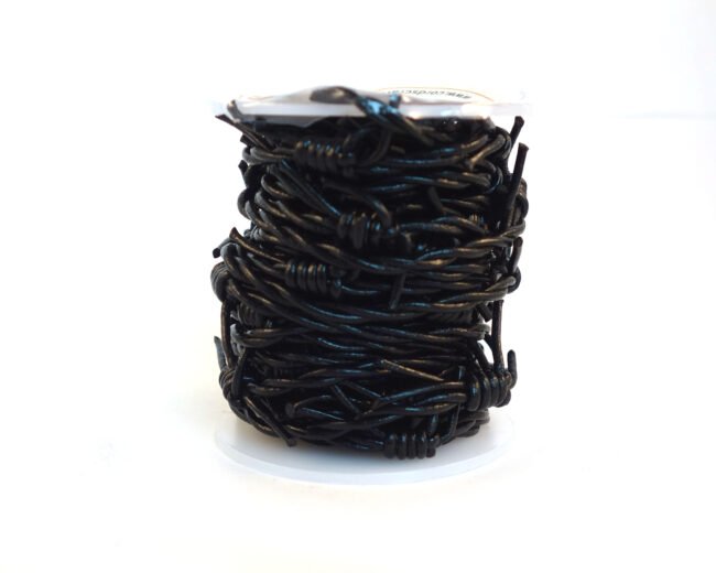 1.5mm Leather Barbed Wire Cords, Black
