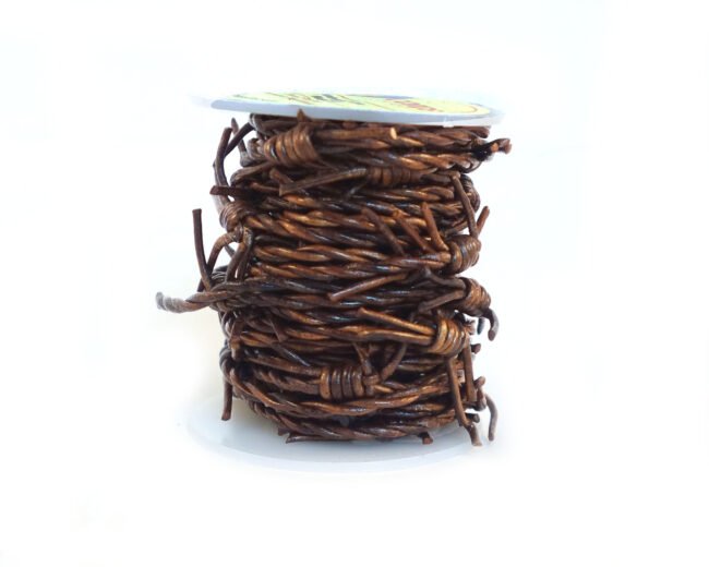 1.5mm Leather Barbed Wire Cords, Distressed Dark Brown