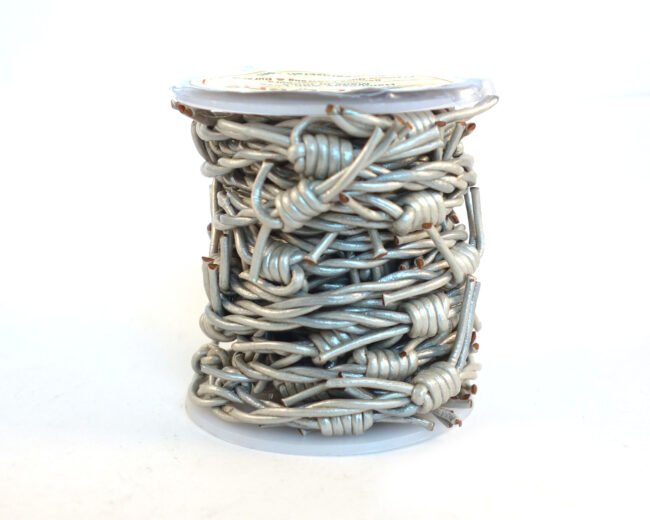 1.5mm Leather Barbed Wire Cords, Metallic Steel Grey