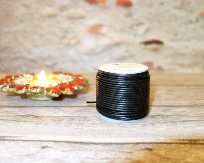 Round Leather Cords, Black