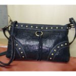 Suede Sling Bag with Stud Reptile