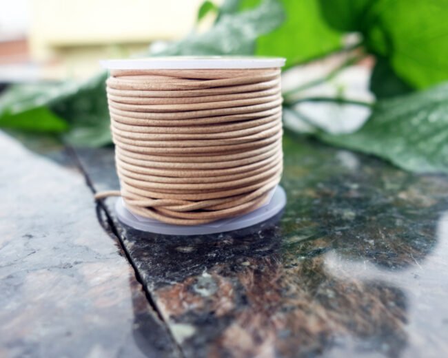 Round Leather Cords, Natural