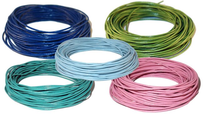 1mm Round Leather Cords, Sky