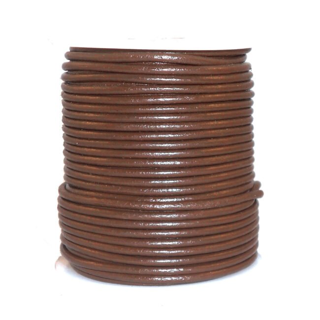 Round Leather Cord, Light Tan Brown