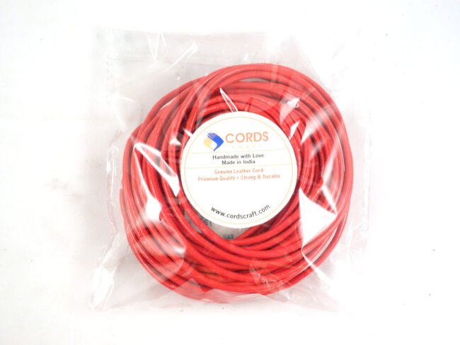 Round Leather Cords, Red
