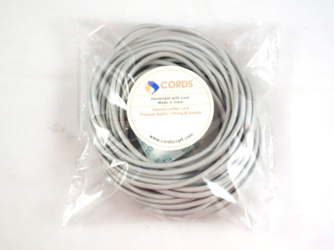 Round Leather Cords, Grey