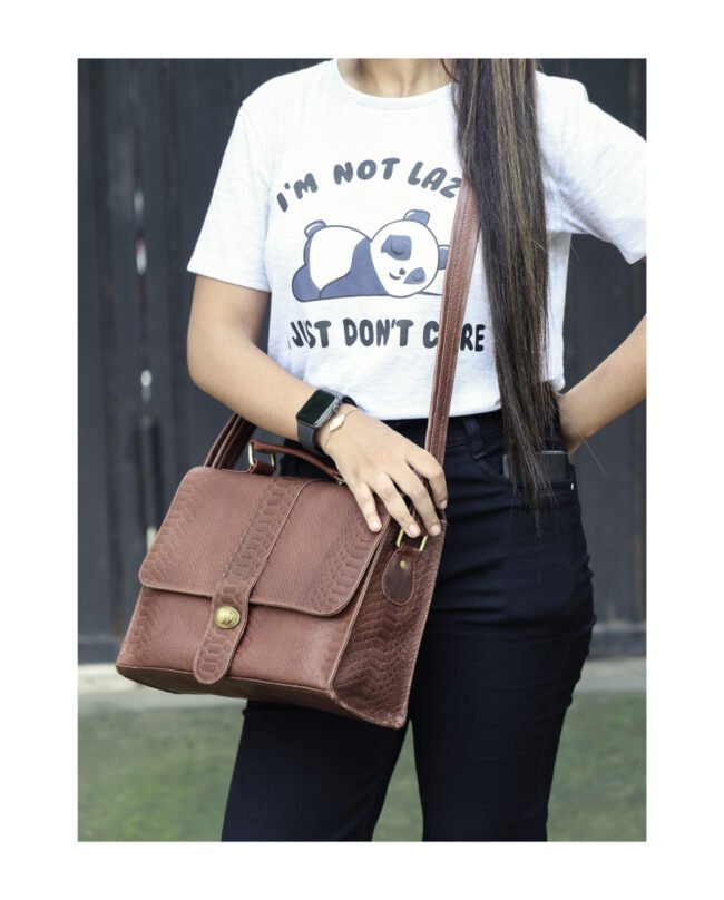 Handmade Leather Crossbody Croco Bag