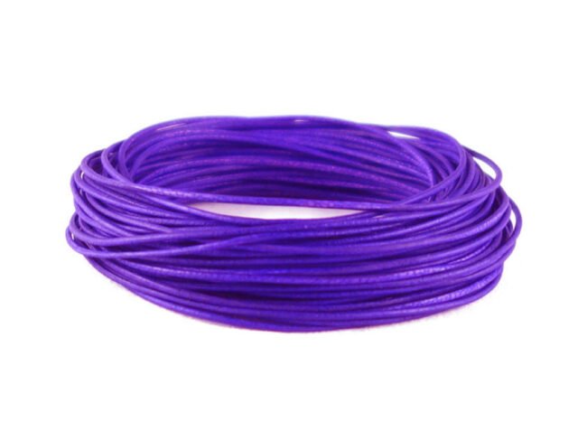 Round Leather Cords, Vintage, 1mm, 1.5mm, 2mm, 3mm in 10 Meters - Vintage Violet, 1.5mm