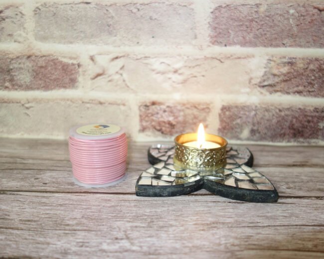 Round Leather Cords, Baby Pink