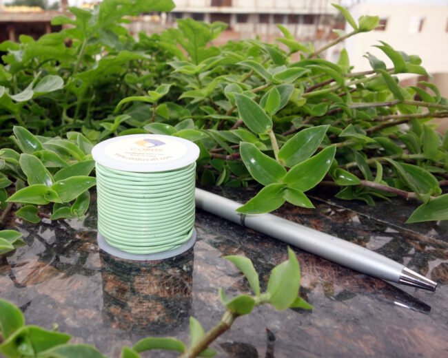 Round Leather Cords, Mint Green