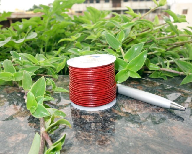 Round Leather Cords, Dark Red