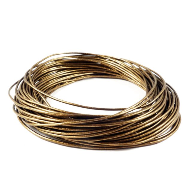 Round Leather Cords, Metallic, 1mm, 1.5mm, 2mm, 3mm in 10 Meters - Metallic Bronze, 1.5mm