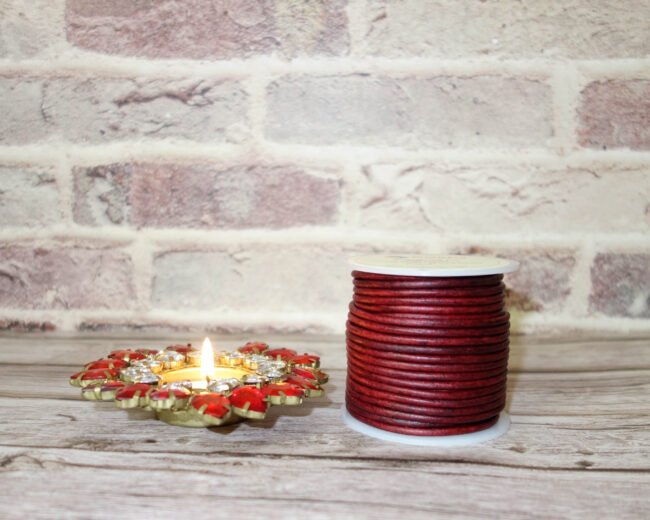 Round Leather Cords, Vintage Red Wine