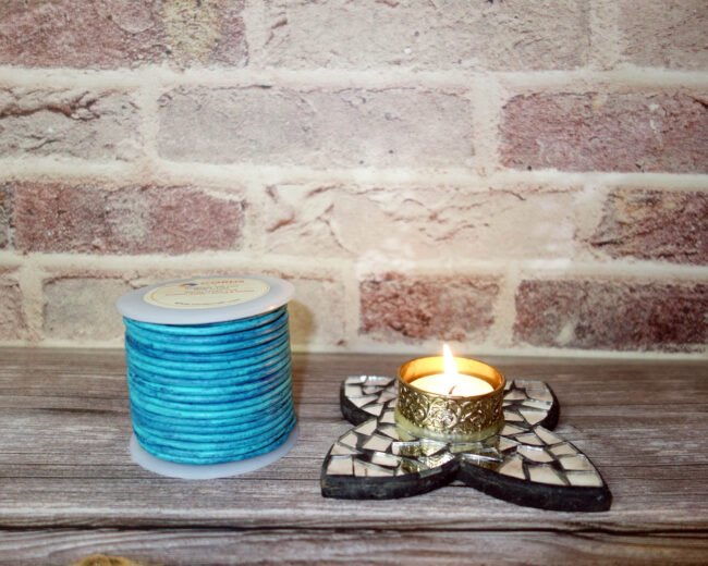 Round Leather Cords, Vintage Turquoise