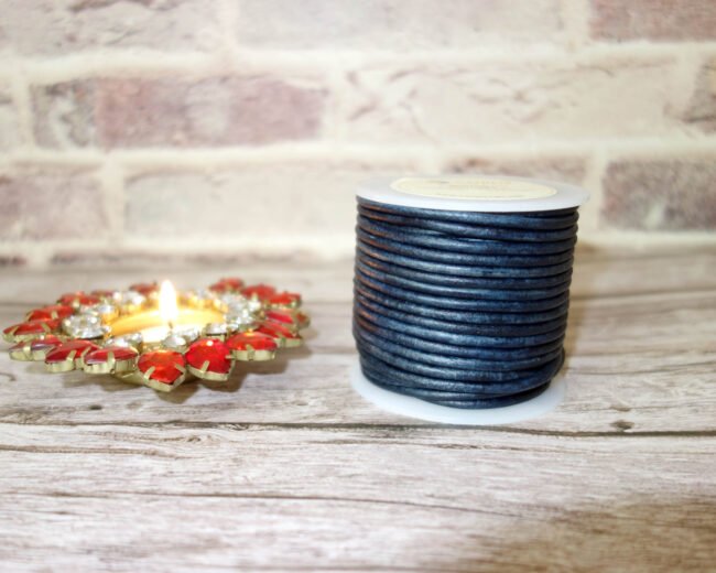 Round Leather Cords, Vintage Navy